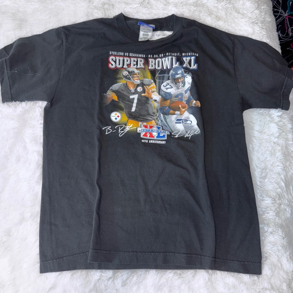 Reebok Black Super Bowl XL Graphic Tee